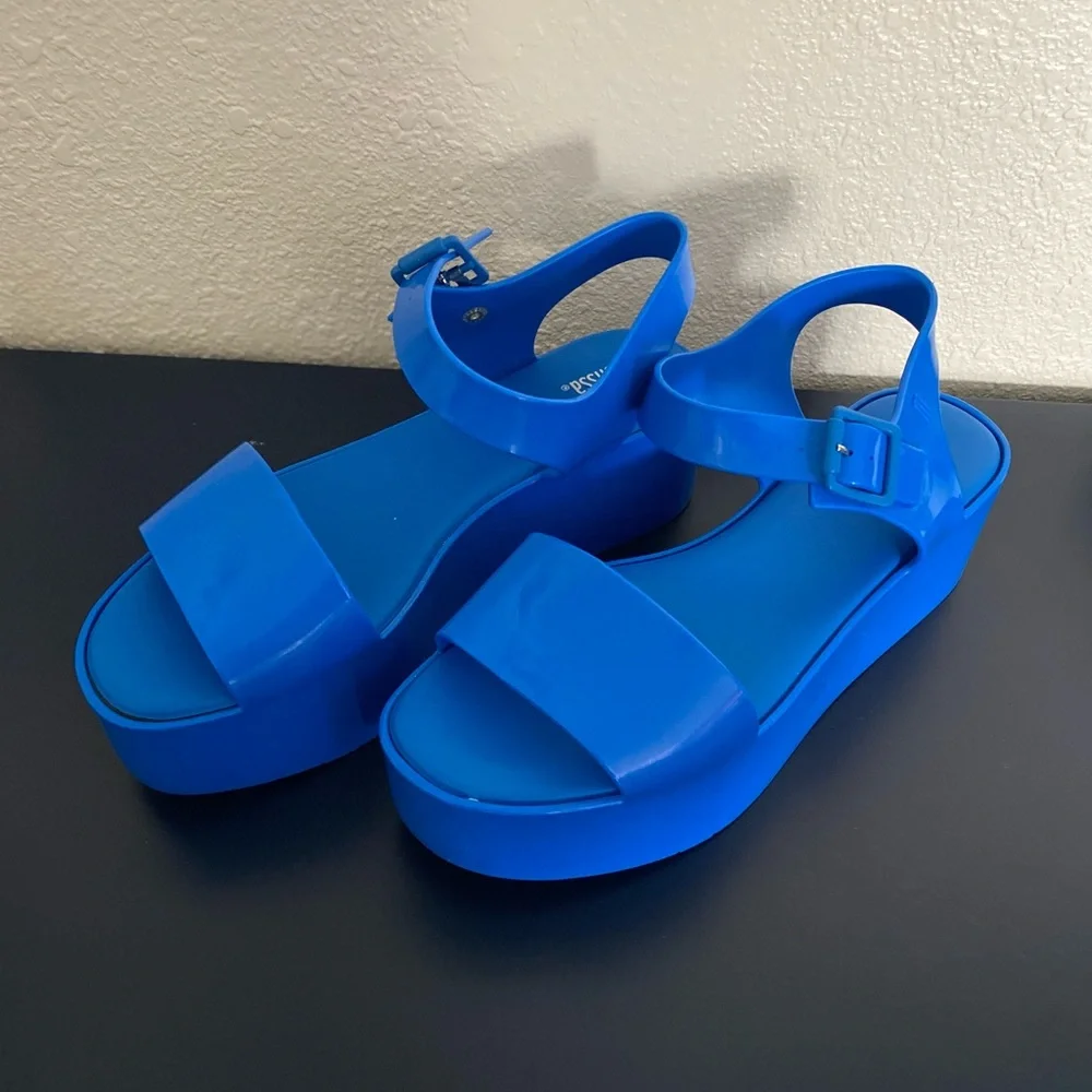 Melissa Bright Blue Platform Sandals